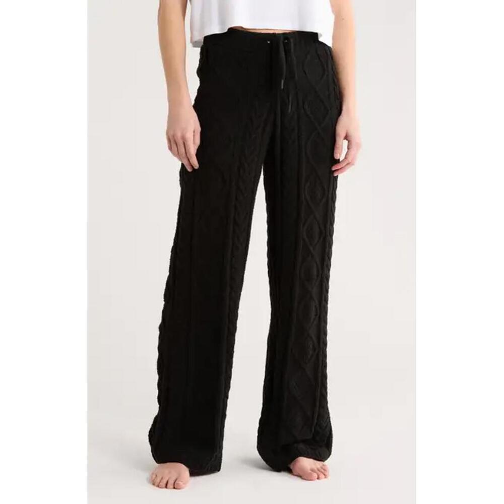 NWT! PJ Salvage Cozy Chenille Cable Knit Black Sleep Pants Size XS